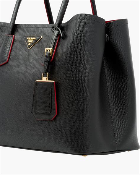 prada double bag red black|prada double bag saffiano.